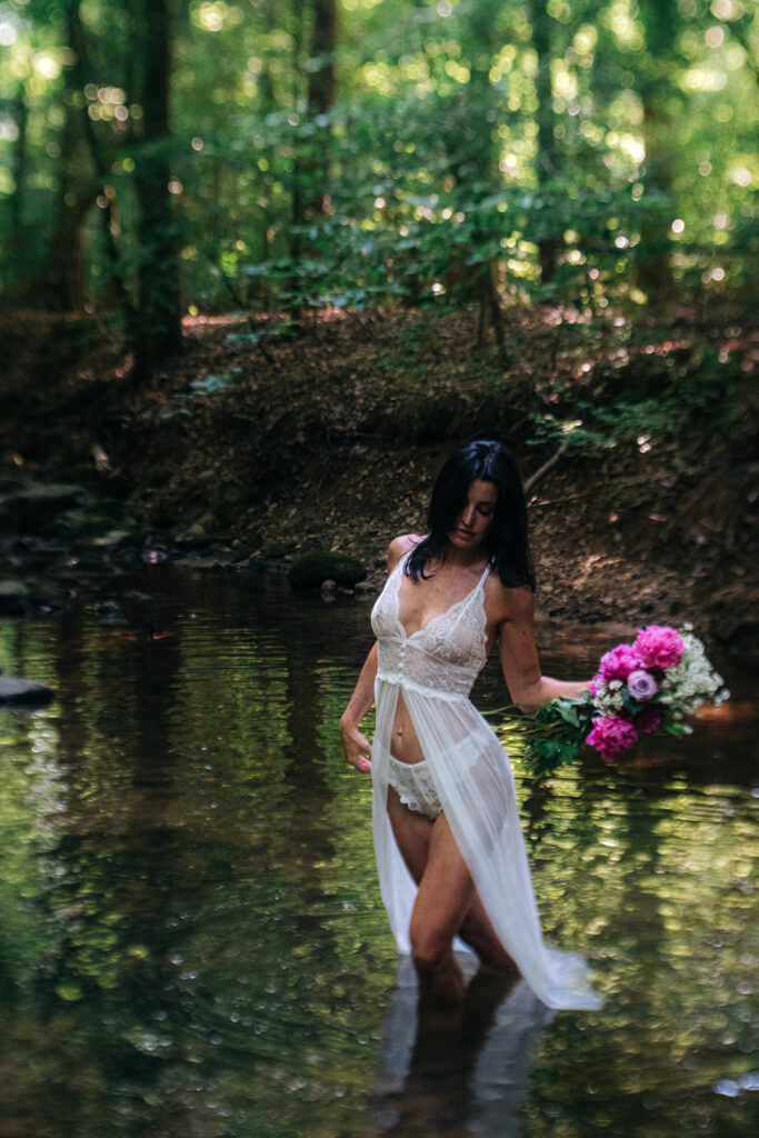 A visual love letter to the divine feminine—soft, strong, sacred. These fine art boudoir portraits were captured using 35mm, 120mm, and Polaroid film to honor the raw, tactile beauty of real moments. Each image holds space for embodiment, rest, and the quiet power of returning home to yourself. Whether you’re navigating motherhood, reclaiming your voice, or simply ready to be seen as you are—this is an invitation.  Photographed by Kristen Hammock, a fine art boudoir photographer in Durham, NC specializing in soulful, film-based storytelling for women ready to embrace their divine feminine.